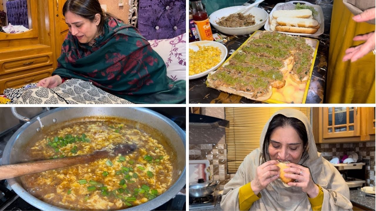 BACHON SE MILNE GAYI 🥰| STREET STYLE BURGER 🍔 | HOT AND SOUR SOUP 🍲