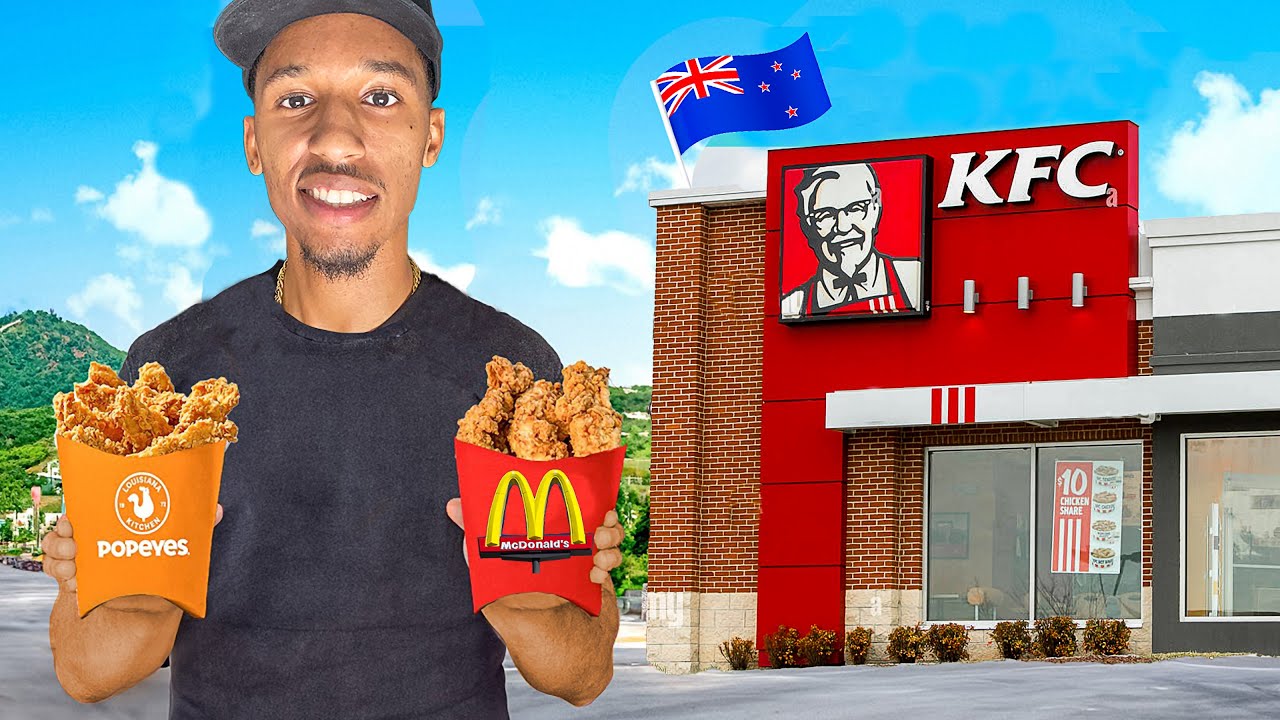 American Tries McDonald's, KFC, Wendy's & Popeyes in New Zealand!