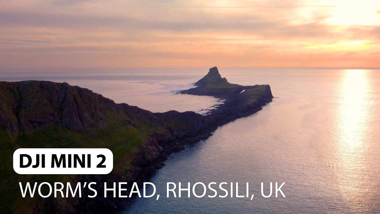 Worm's Head, Rhossili, Gower, Wales - DJI Mini 2 4K Drone Video