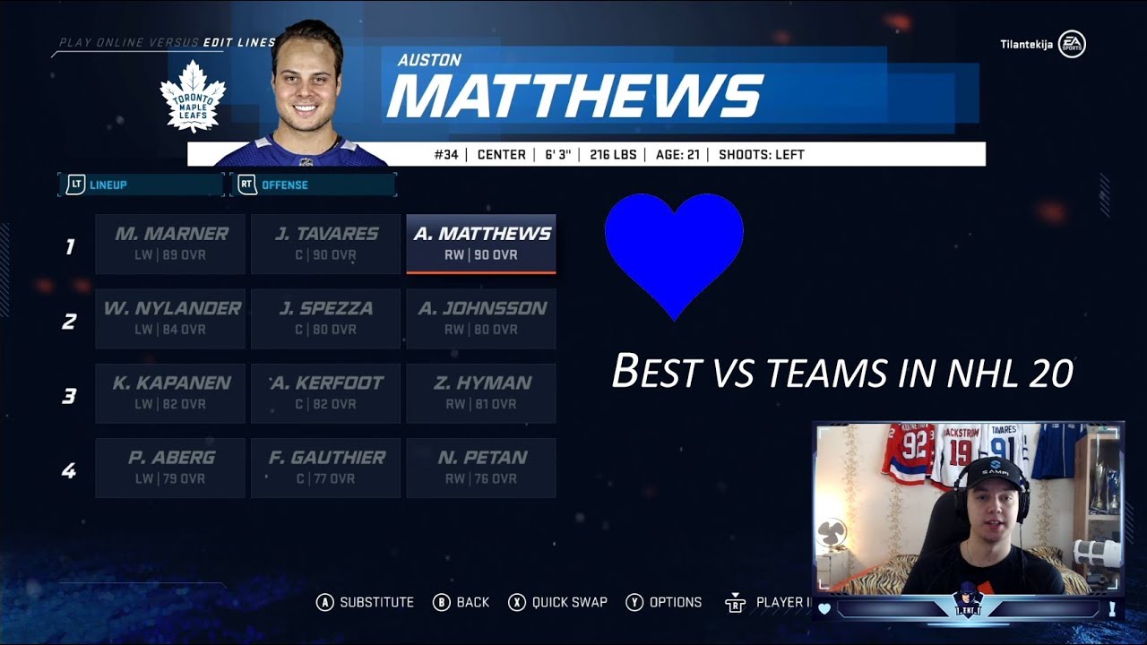 NHL 20 Best Versus Teams