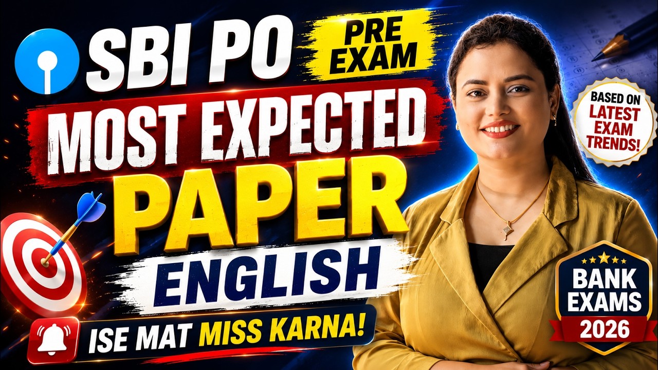 SBI PO Exam 2026 | English | Most Expected Paper | BY RUPAM MA'AM