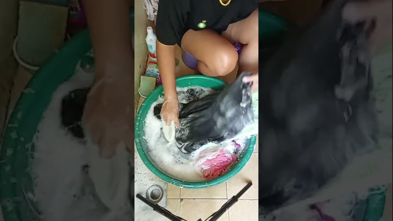 Washing clothes by hand. #asmr