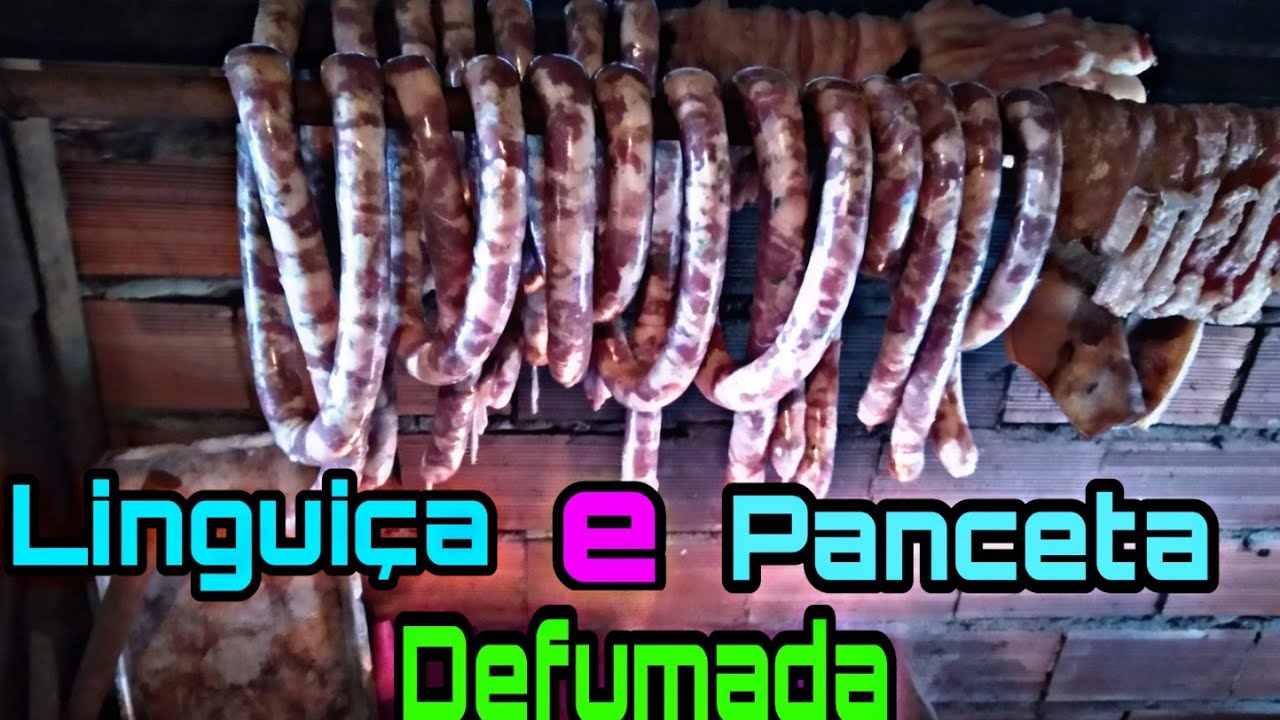 COMO FAZER LINGUIÇA CAIPIRA E PANCETA DEFUMADA I FOGÃO A LENHA 