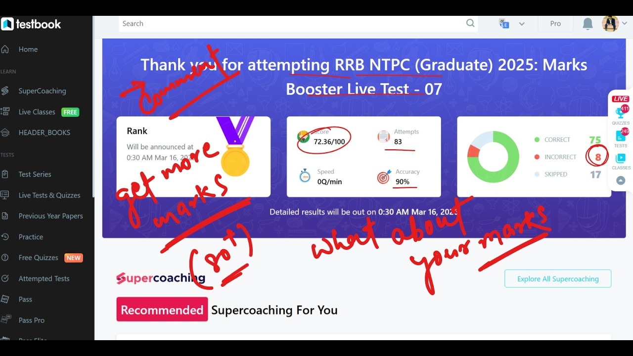 RRB NTPC Graduate 2025 Marks Booster Live Test 07 Solution | Testbook Live Mock Analysis | NTPC 2026