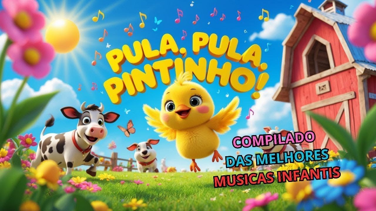 coletânea das melhores músicas infantis Pula, Pula, Pintinho!  #3palavrinhas  #patinhocolorido