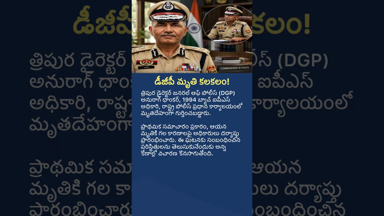 Tripura DGP Found Dead | Shocking Incident at Police Headquarters | Latest India News