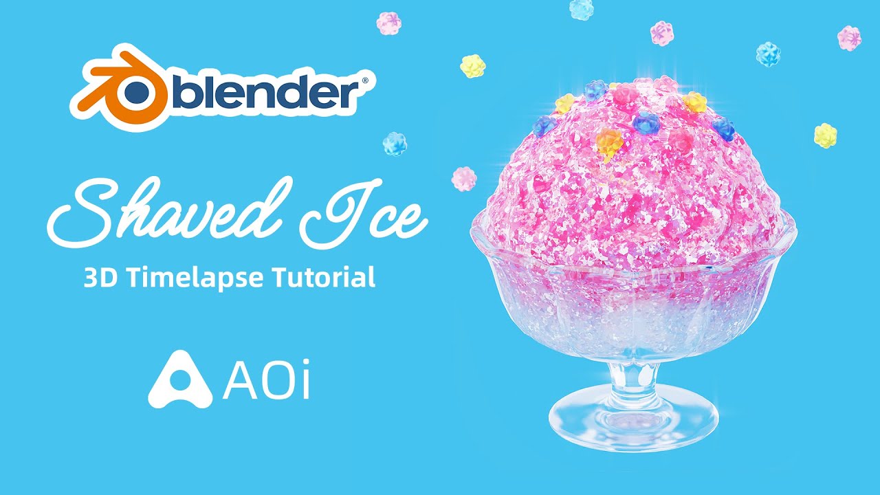 Shaved Ice Texture in Blender - Timelapse Tutorial