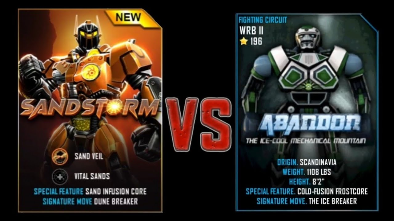 REAL STEEL WRB & Sandstorm vs Abandon #realsteel #wrb #robot #fight #games #sandstorm #vs