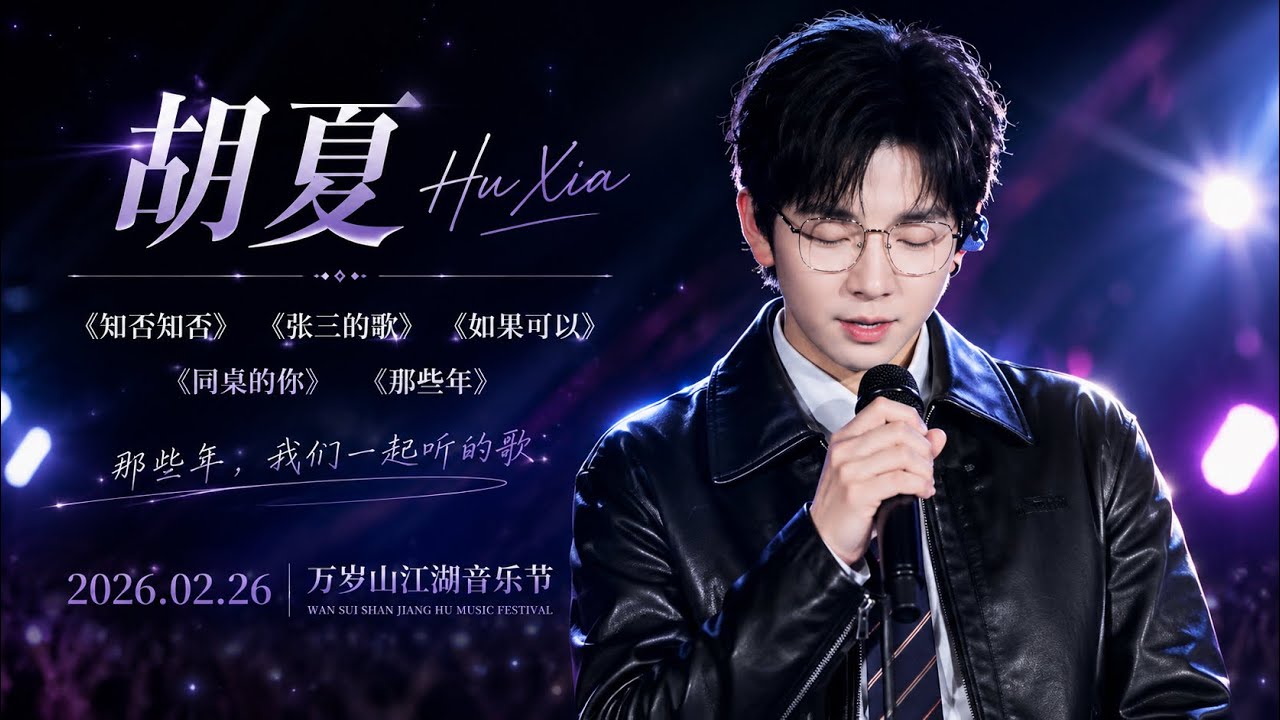 【胡夏】《知否知否》《张三的歌》《如果可以》《同桌的你》《那些年》｜#胡夏 2026.02.26 万岁山江湖音乐节