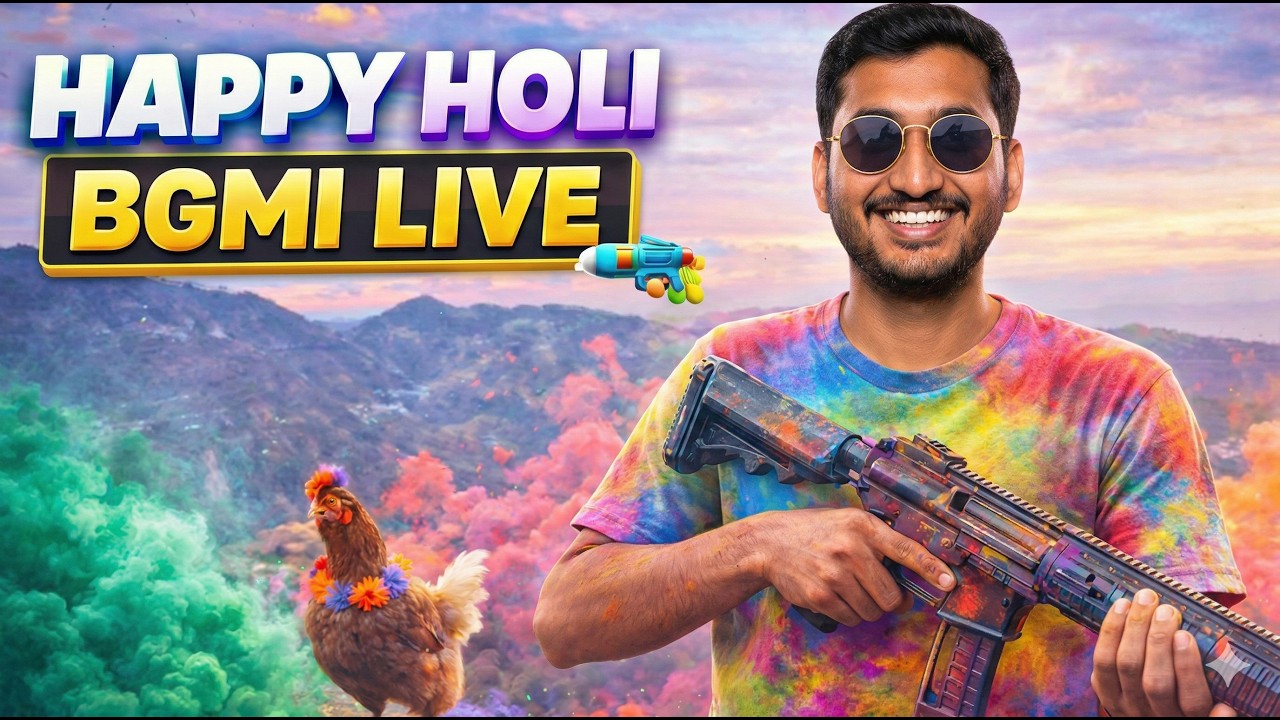 Happy HOLI Sb ko !!! 😎 #holi  | BGMI LIVE | Road to 2K #RockeyisLIVE #bgmilive #soul #godlike