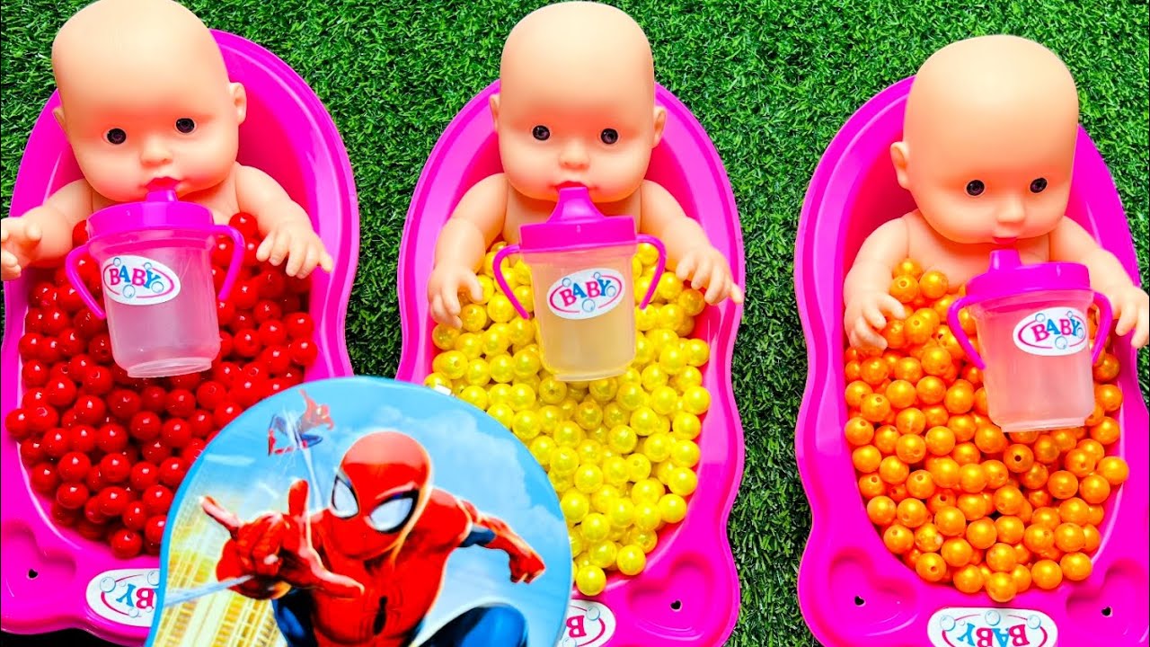 Full of 3 Rainbow BathTubs Candy with M&M's & Magic Slime Cutting Video