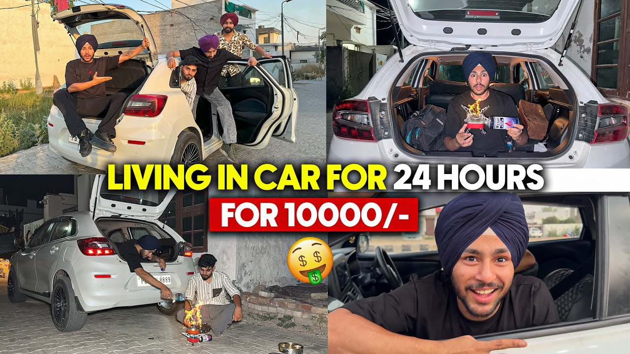LIVING IN CAR FOR 24 HOURS FOR 10000/-₹😍 - BEST CHALLENGE EVER 2024🤣 - BEING BRAND