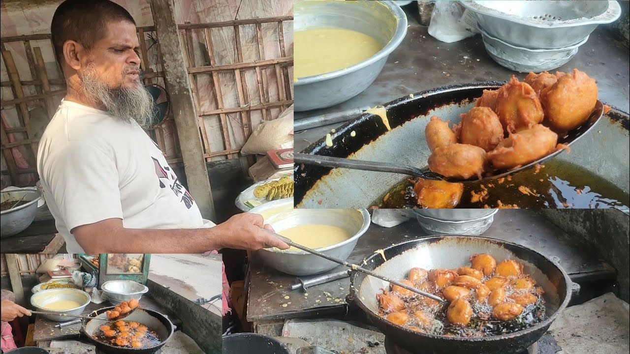 সেই রকম আলুর চপ বানিয়ে আব্বা বিক্রি করছে 