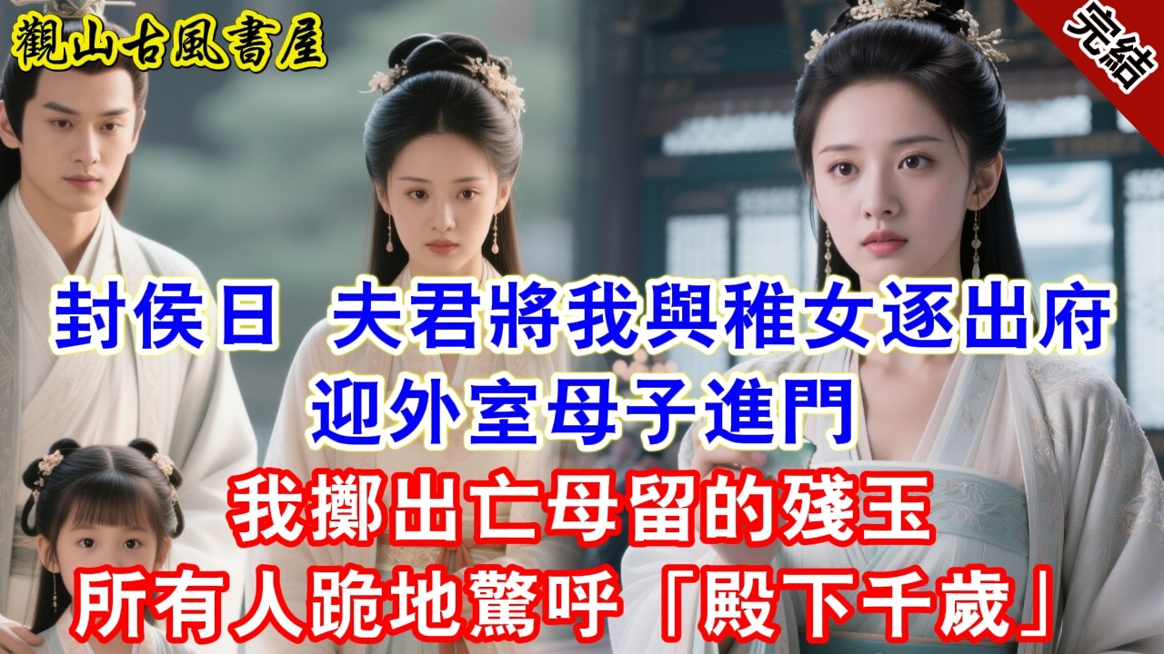 【完結爽文】封侯日，夫君將我與稚女逐出府，迎外室母子進門。我擲出亡母留的殘玉，所有人跪地驚呼「殿下千歲」#古言#完結#綠茶#小説#一口氣看完#有聲小說#原创