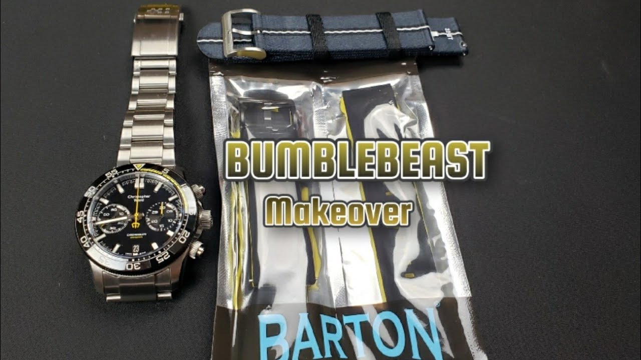 BumbleBeast Black and Yellow Barton Strap - C60 Chronograph Christopher Ward Watch