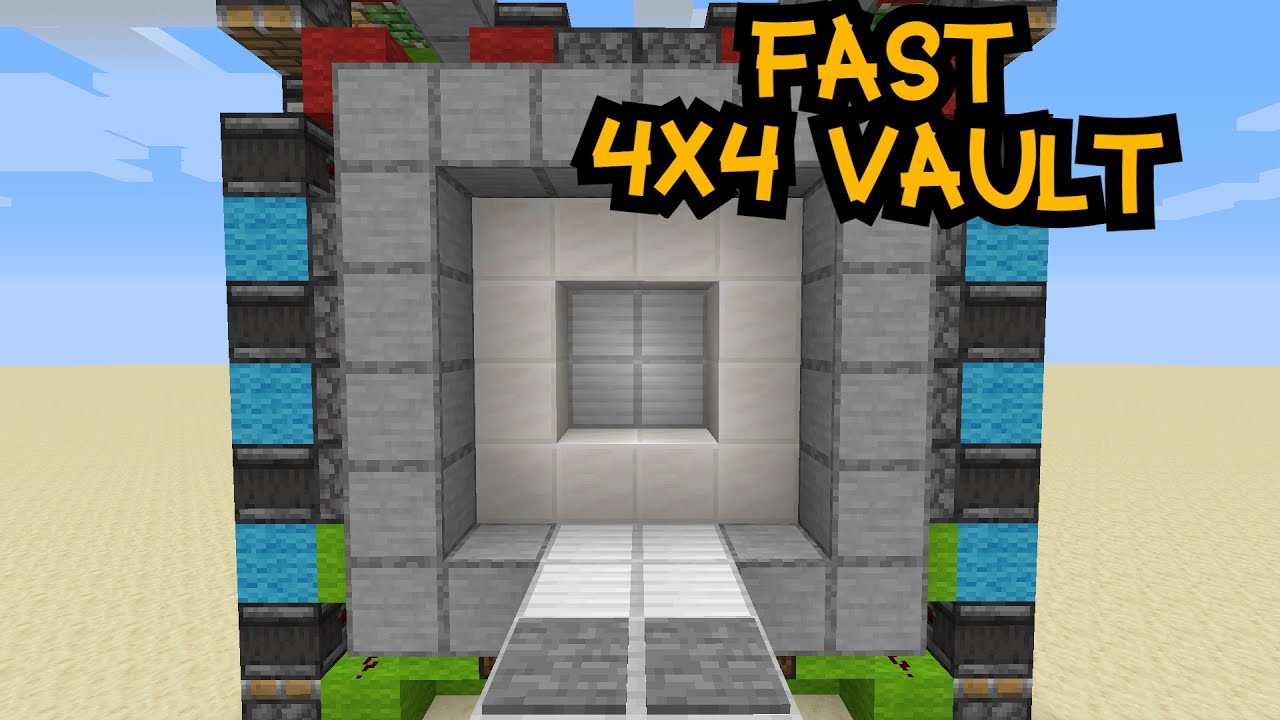 Super Fast 4x4 Vault Door Minecraft 1.16 [With Pressure Plates]