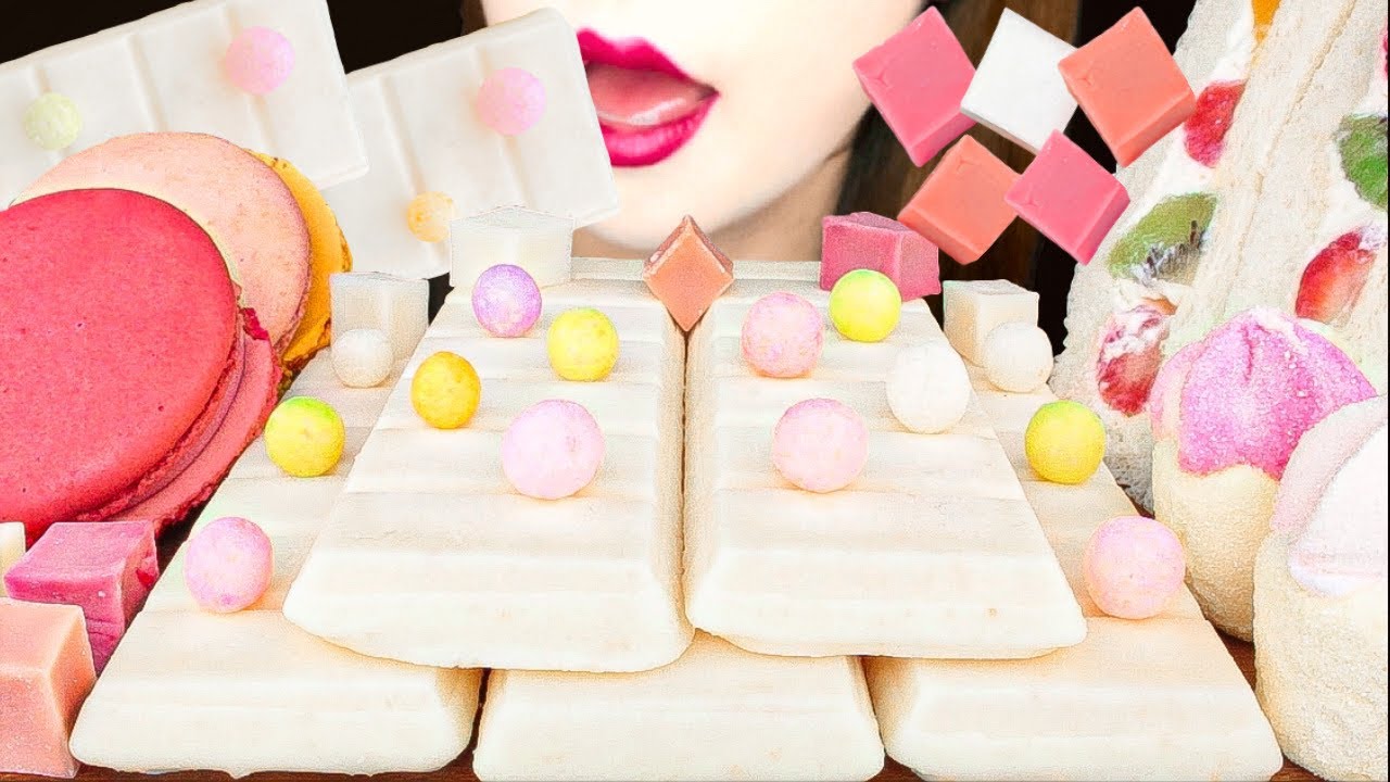 【ASMR】WHITE CHOCOLATE BAR ICE CREAM💓 MUKBANG 먹방 食べる音 EATING SOUNDS NO TALKING