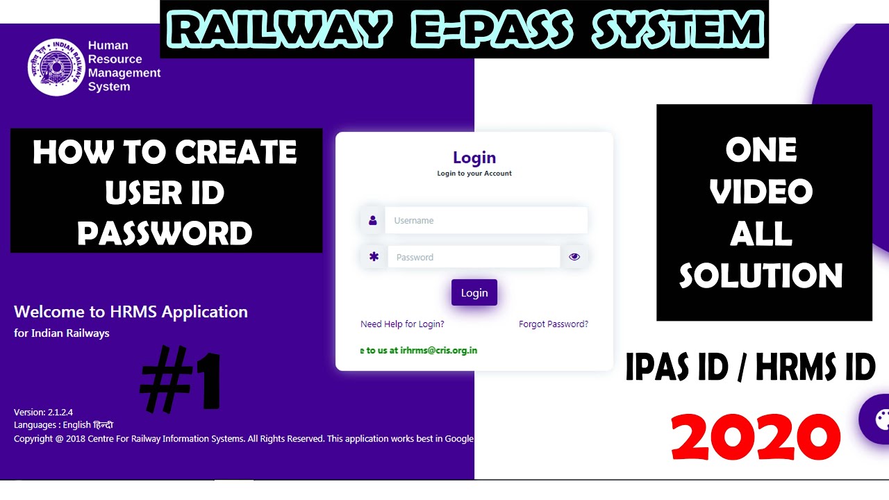 How To Create Railway HRMS ID for E-Pass 2020