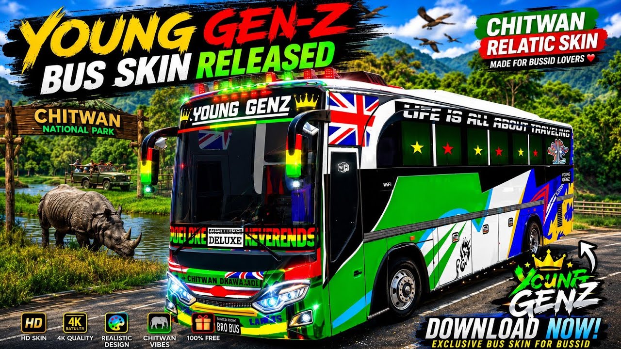 Вышел скин на непальский автобус YOUNG GENZ 🔥 | Скин BUSSID Непал 2026 🇳🇵