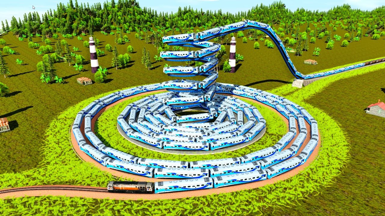 Strange & Thrilling Train Tracks 🚇 Trains Climb & Spin Down on Tracks Like Roller Coaster🚂 Trainz