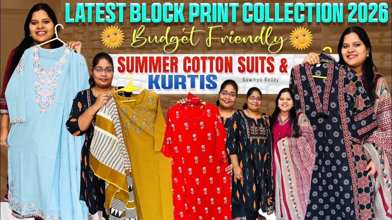 Budget Friendly Summer Cotton Suits & Kurtis | Latest Block Print Collection 2026