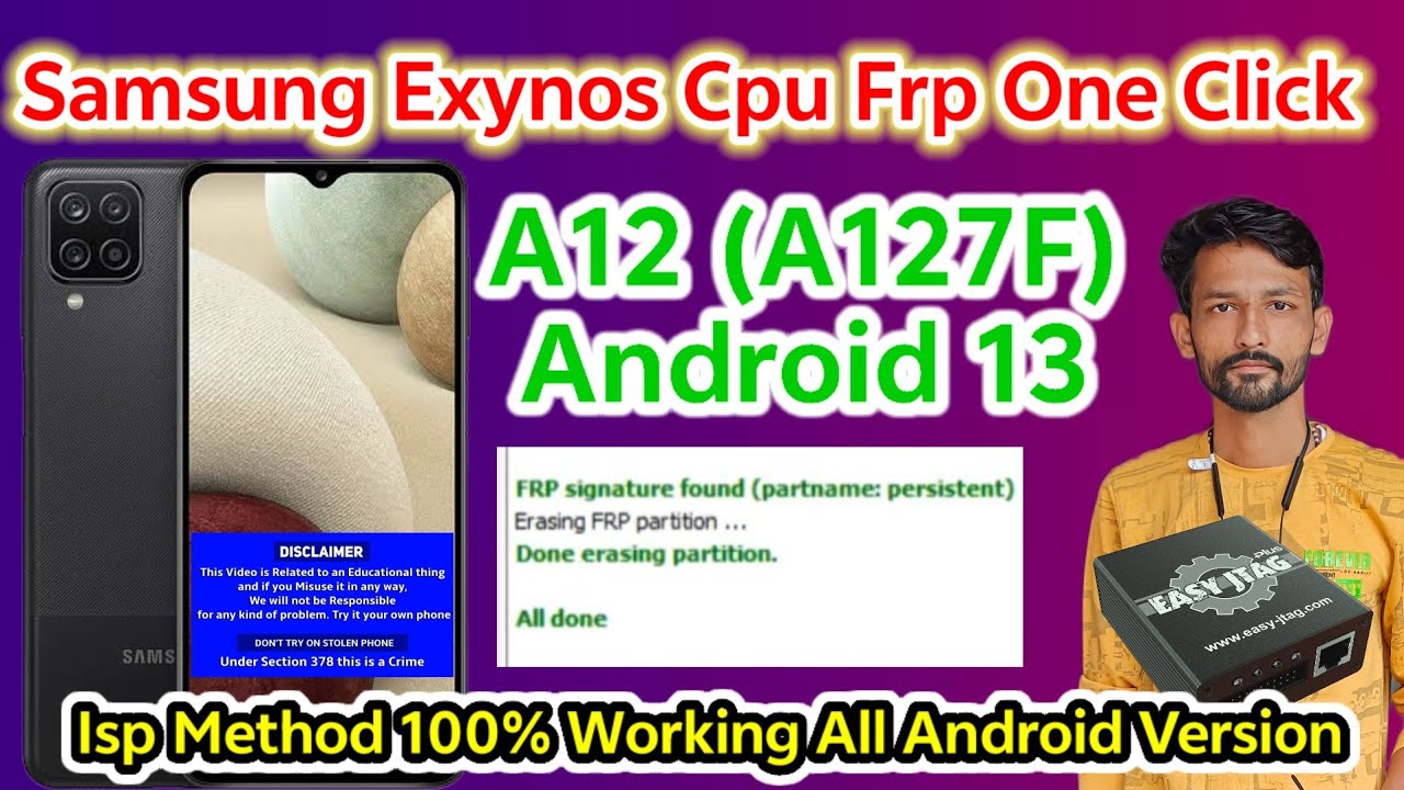  All Samsung Frp One Click Offline || Samsung A12 (A127F) Frp Remove One click Via Isp Easy Jtag Box