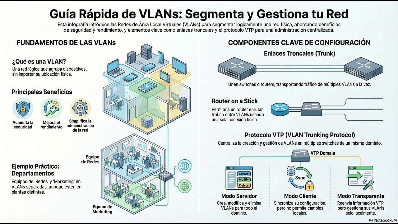 2025-26 PAR ASIR - Unidad 5 - Podcast Resumen 💻VLANs para segmentar y proteger el caos de la red