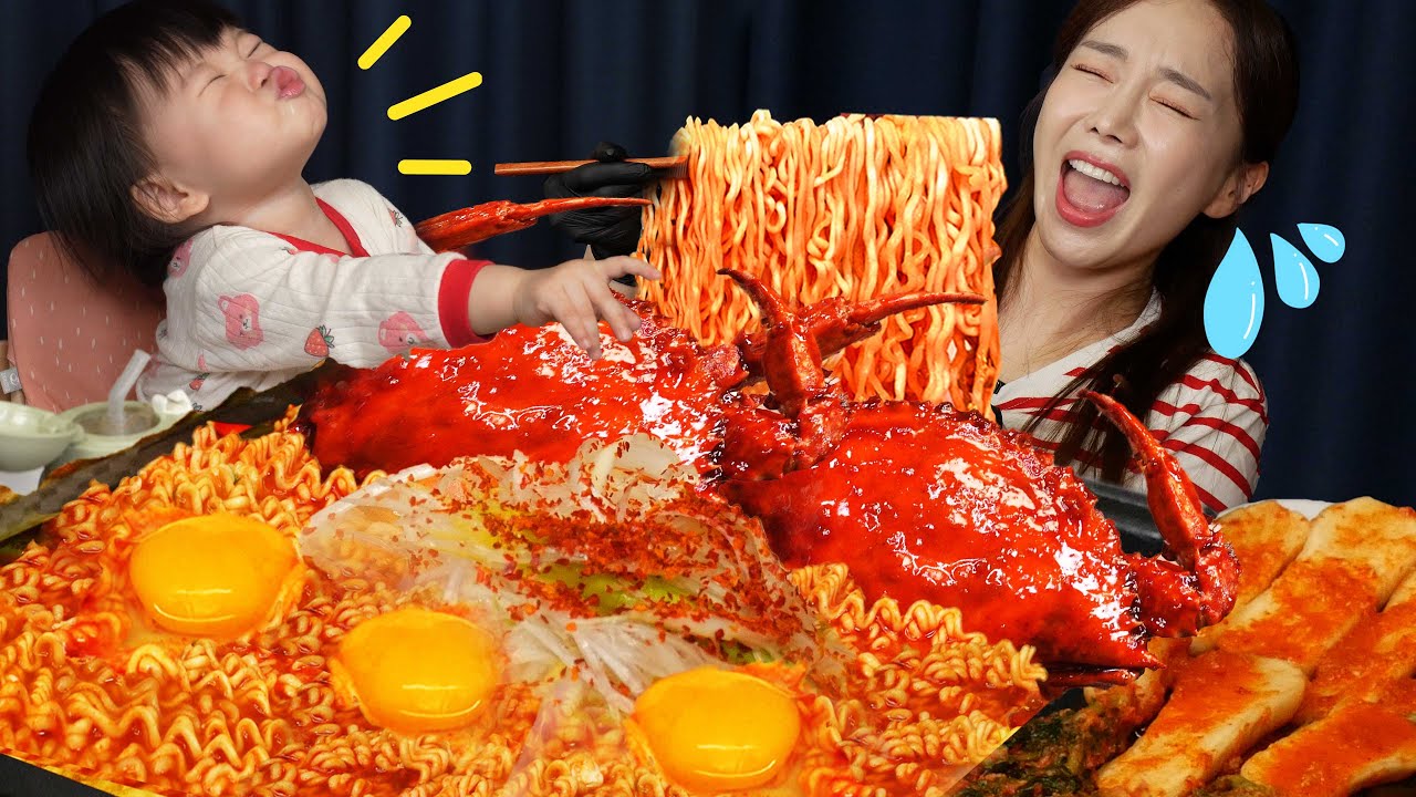 [Mukbang ASMR] The First Snow With Miso ❄ Spicy Blue Crab Ramen Seafood Ramyun Ssoyoung