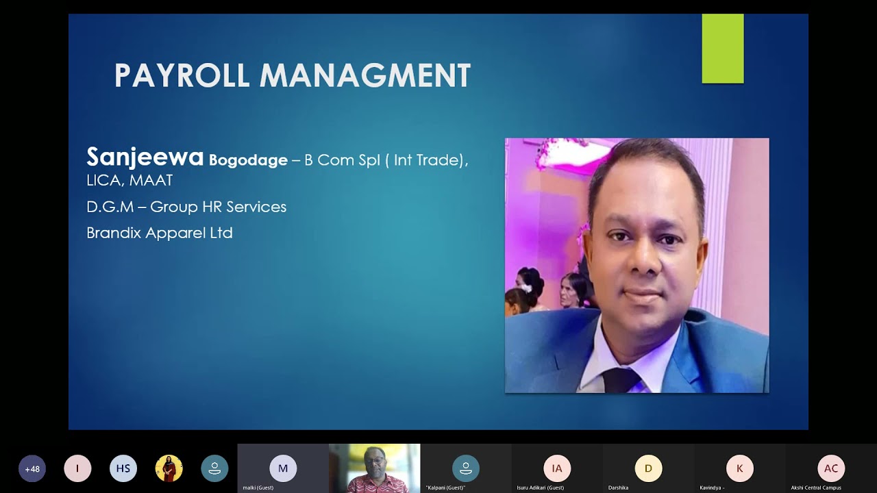 Webinar on Payroll Administration for HR Executives Organised by the HRMI