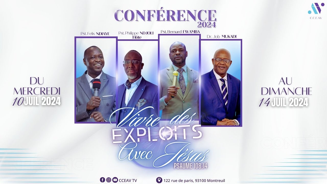 Conférence A&V 2024 | J2 | Session 1 | Vivre des exploits avec Jésus | Pasteur Bernard FWAMBA