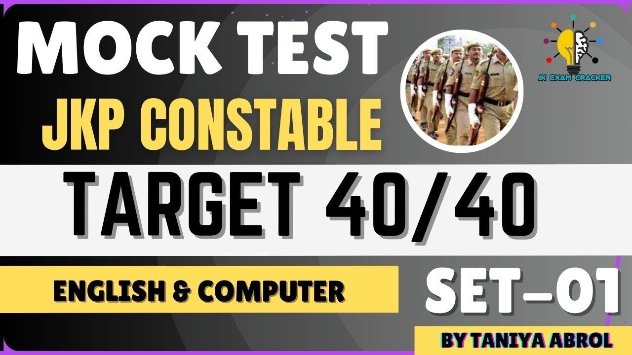 ENGLISH & COMPUTER II TARGET 40/40 SET-01 II JKP CONSTABLE II BY TANIYA MA'AM #jkssb #jkpconstable