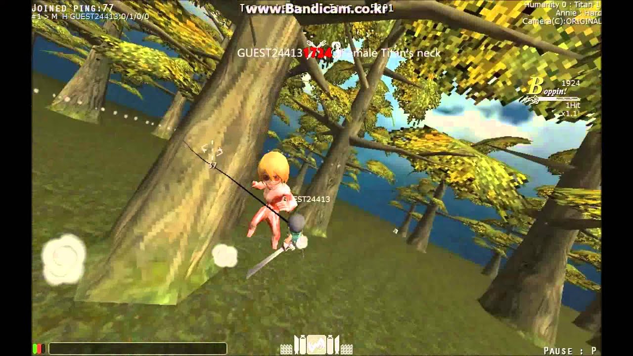 [킬드]진격의거인 3D게임 여성형 거인 NN휠을 응용한 사냥