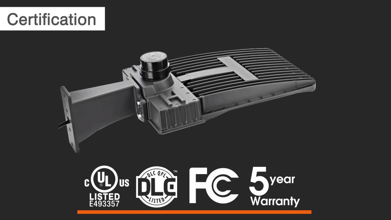 DLC UL listing LED parking lot lamp shoe box area pole light fixtures