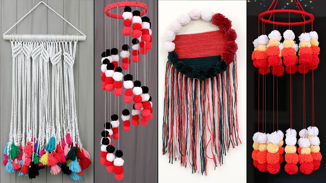 10 Beautiful Home Decor Wall Hanging Ideas ! DIY Woolen Craft