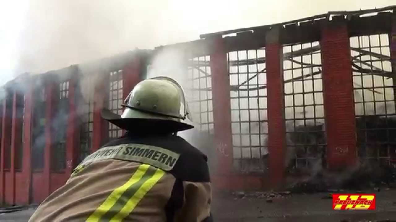 Grossbrand Simmern alte Lokhalle   Kreuznach112.de