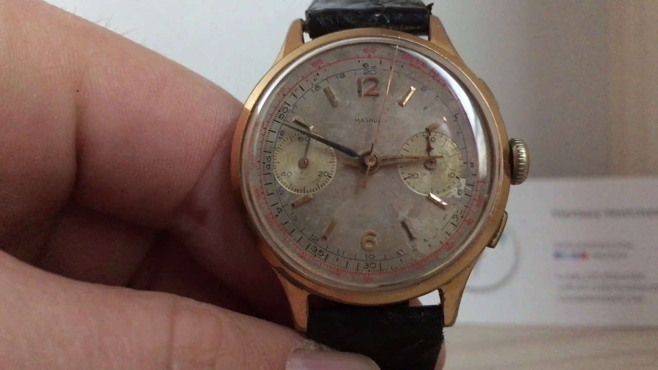 Vintage Mashor Chronograph Watch Landeron 48 movement