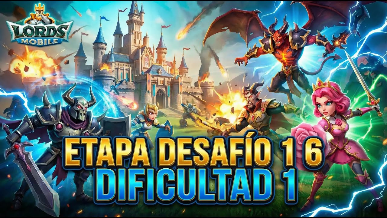 Lords Mobile Desafio 1 6 Dificultad 1 Challenge Stage 1 6 difficulty 1