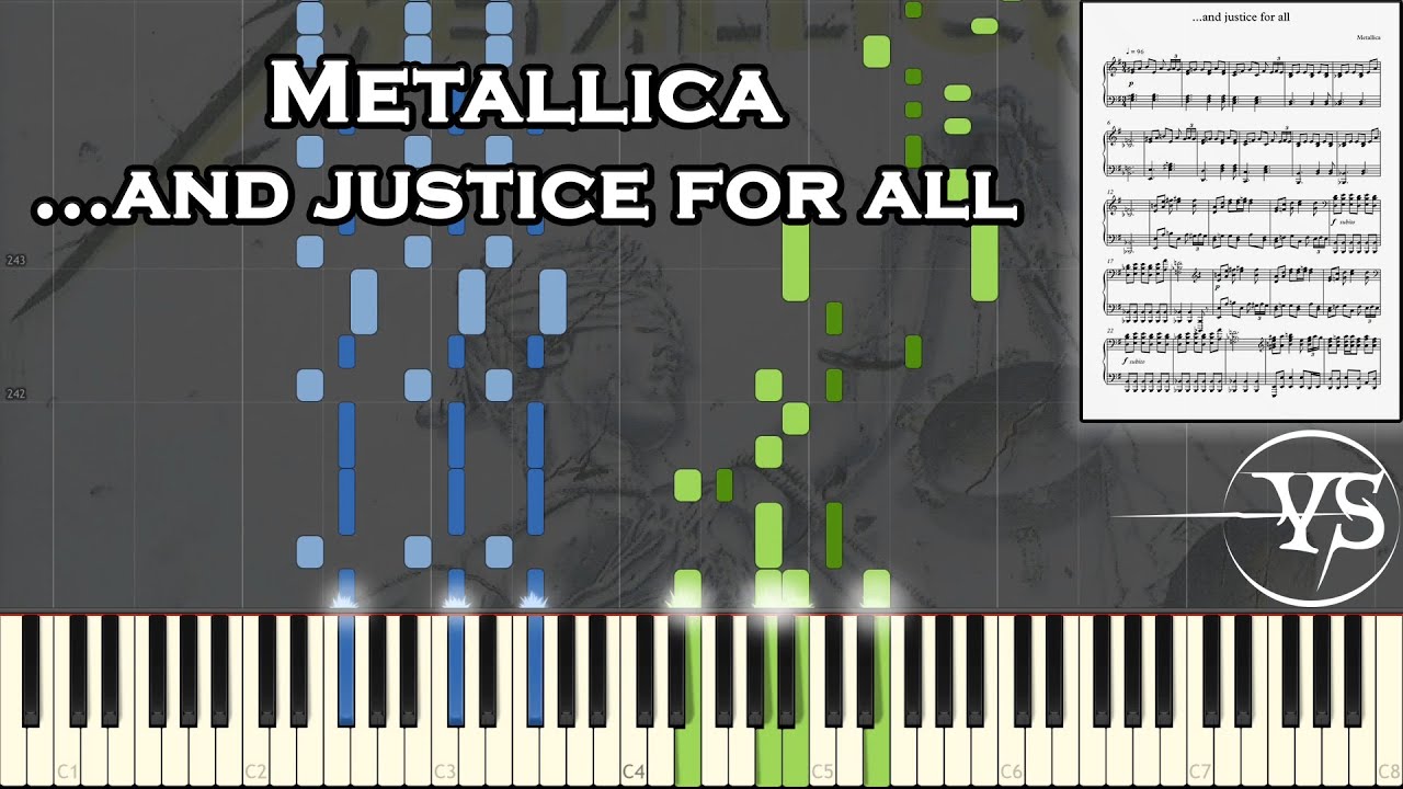 How to play ...And Justice for All by Metallica on piano - Piano Cover - Synthesia Tutorial