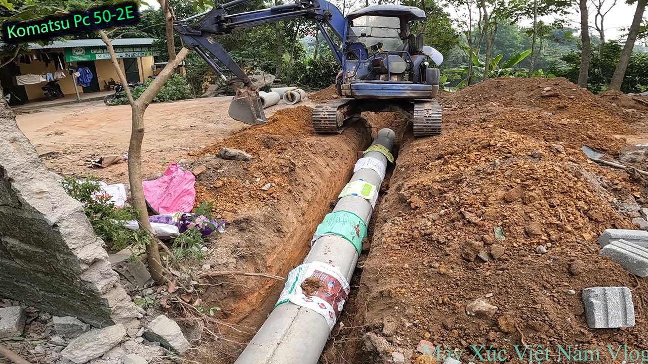 Máy Xúc Việt Nam Tập 1895. Hoàn Thiện San Nền Nhà Trọ.Ô Phòng Thứ 3 Cùng Đặt Cống Thoát Nước