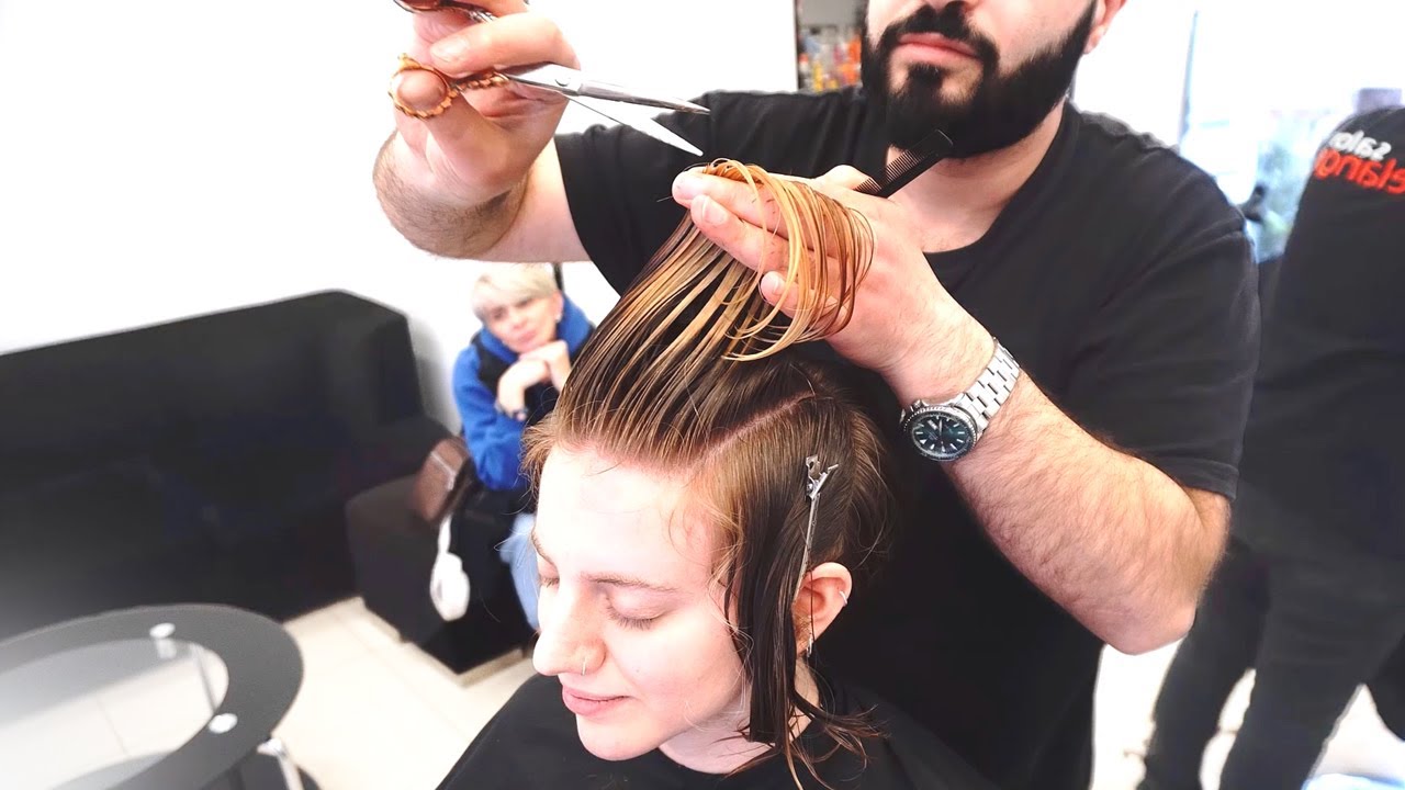 SURPRISE SHORT TOMBOY HAIRCUT FOR WOMEN – SHAGGY BLONDE BOB TRANSFORMATION!
