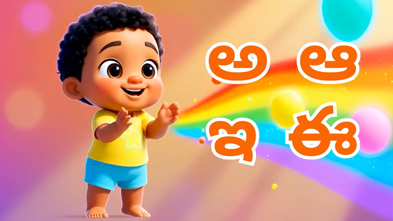 తెలుగు అక్షరాల పాట 🌈 | Telugu Alphabet Song for Kids | అ ఆ ఇ ఈ Fun Learning #telugurhymes