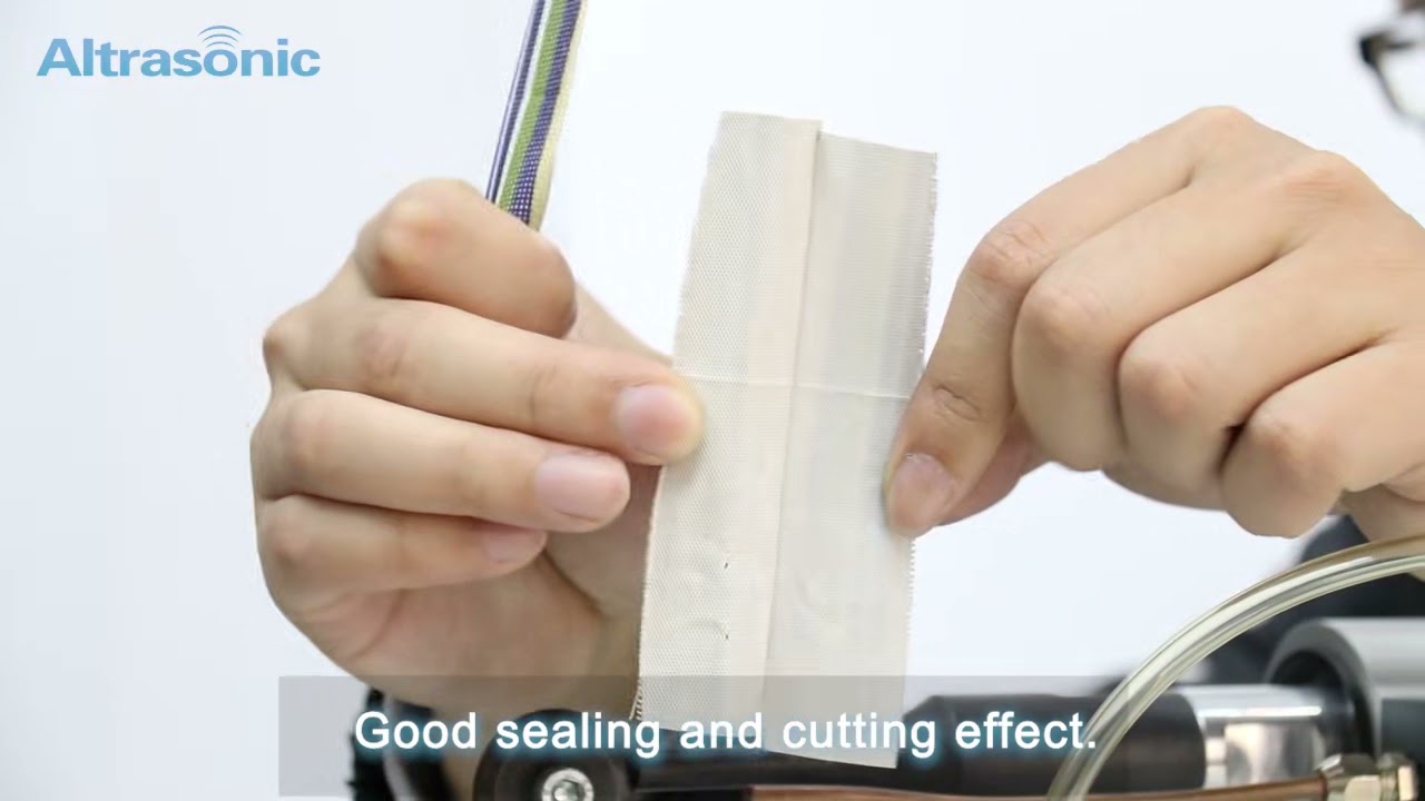 ultrasonic sealing and cutting machine for plastic film and fabric sealing and cutting（HD）