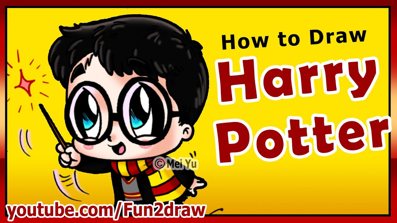 How to Draw Super CUTE Harry Potter - Fun2draw Style | Online Cartoon Art Lessons