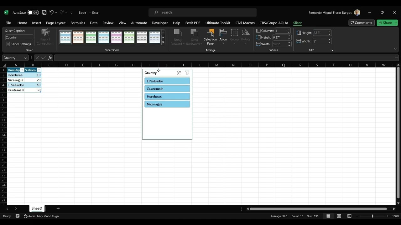 كيفية تخصيص Syle الخاص بجهاز التقطيع في Excel