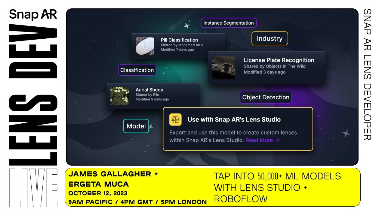Tap Into 50,000+ ML Models with Lens Studio & Roboflow | Lens Studio Livestream