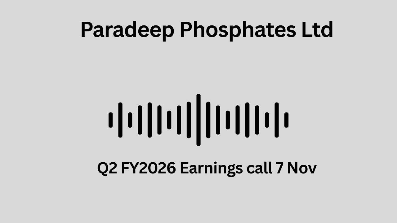 Paradeep Phosphates Ltd Q2 FY 2026 Earnings Conference Call