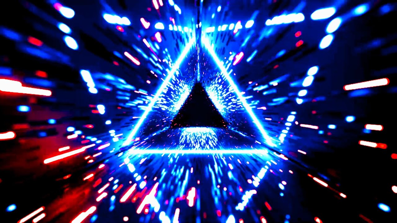 🔷 4K Screensaver &ndash; Cosmic Neon Triangle in a Burst of Light (No Sound)