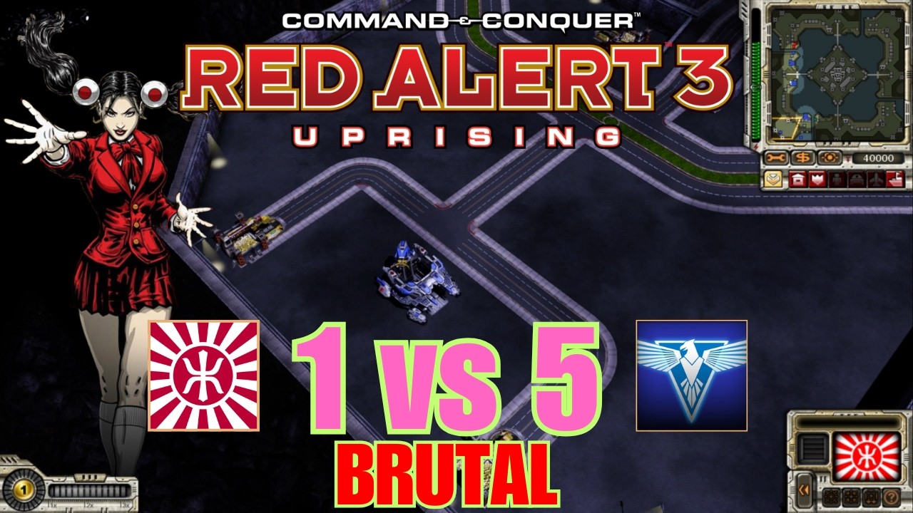 C&C : Red Alert 3 Uprising - Against All Odds: 1 vs 5 Epic Showdown