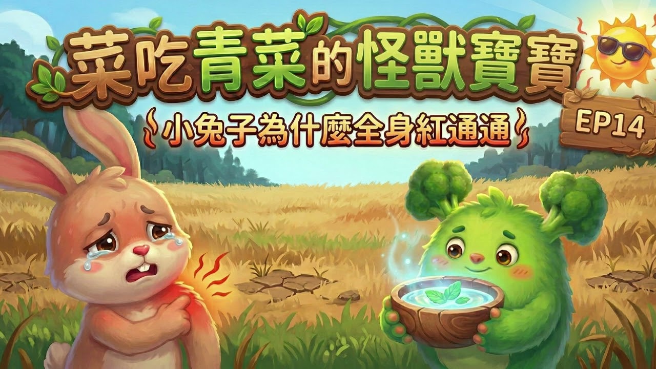 🥦【EP14】愛吃青菜的怪獸寶寶🥬 為什麼襪子好臭拔不下來？用「泡澡大賽」讓孩子愛上洗腳🛁｜兒童衛生習慣｜足部健康故事