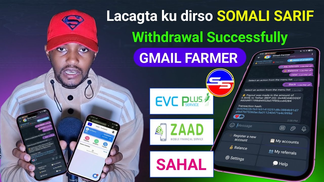 $6.35 Lacag la bixid toos ah | Bot-kan lacag ka samee | GMAIL FARMER To SOMALI SARIF 